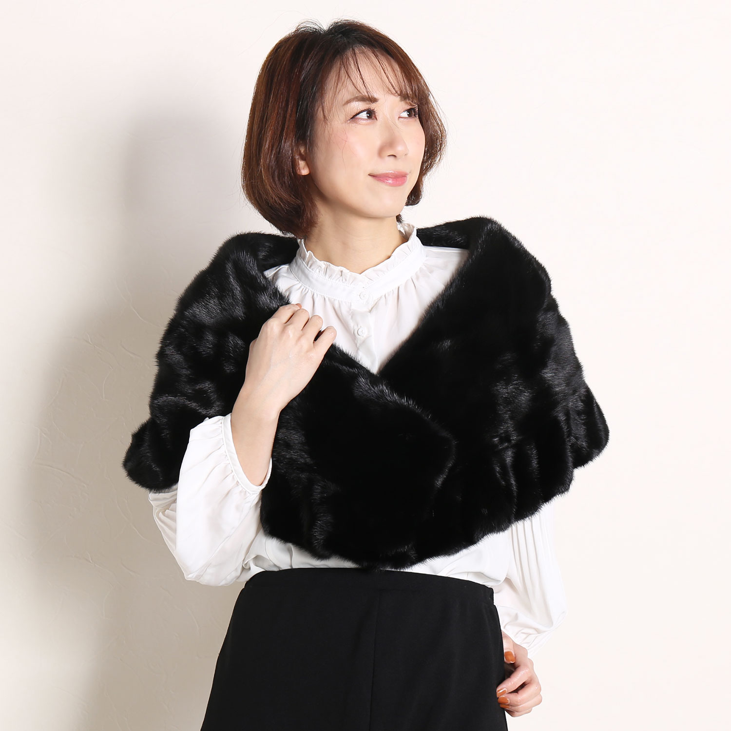 sankyo shokai（三京商会） ＜爆買＞ミンク ケープ フリルデザイン