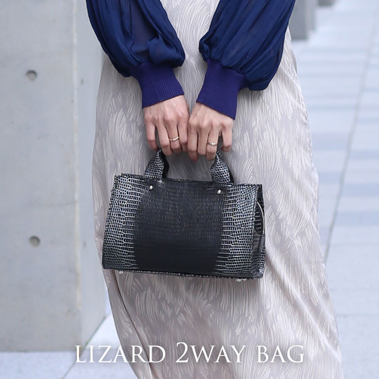 sankyo shokai（三京商会） ＜爆買＞リザード 2wayバッグ ハンドバッグ