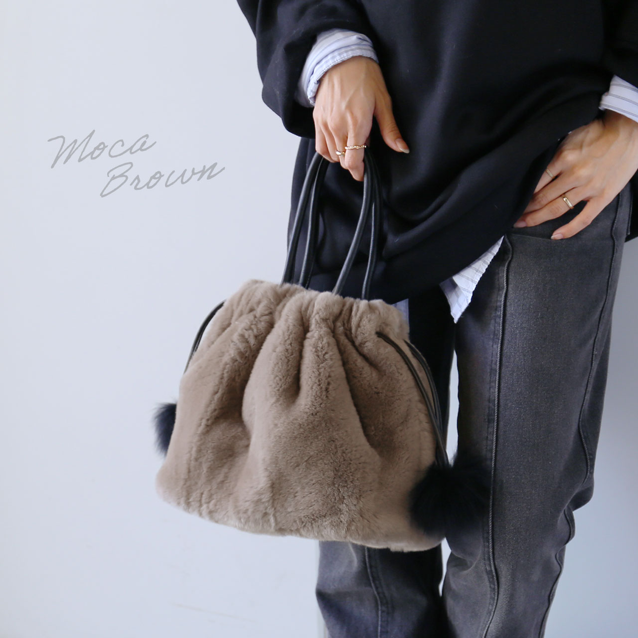 sankyo shokai（三京商会） ＜爆買＞レッキス ファーバッグ 巾着