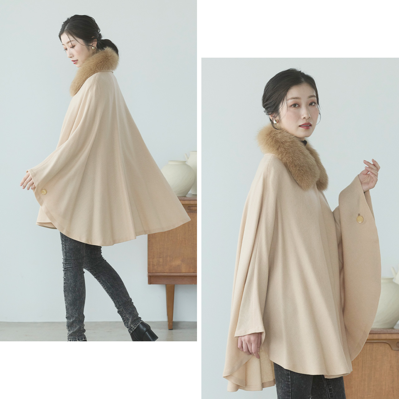 sankyo shokai（三京商会） ＜爆買＞ケープ カシミヤ 100% ポンチョ