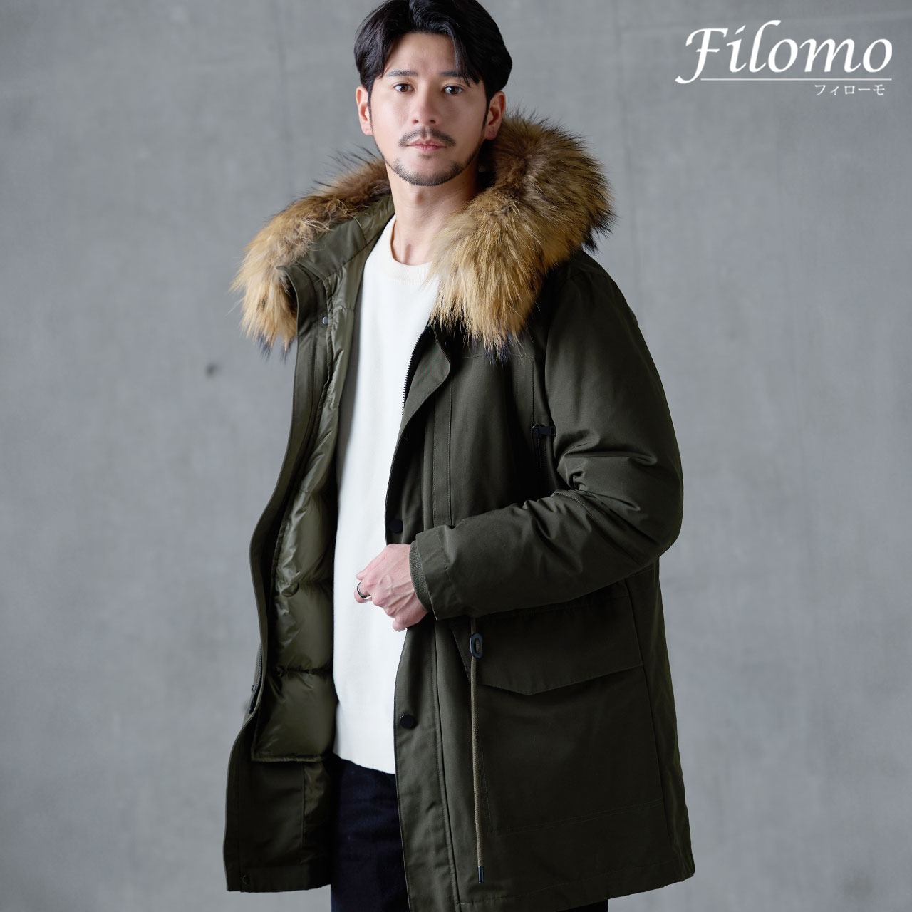Filomo（フィローモ） モッズコート メンズ ダウンライナー 冬 黒