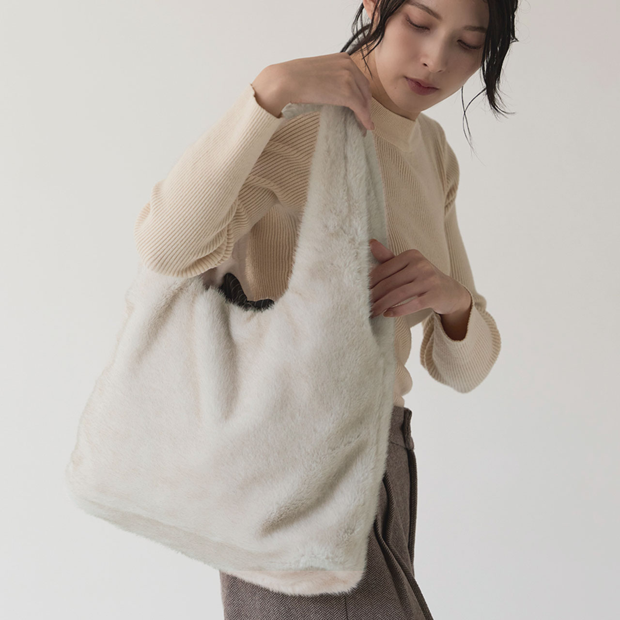 sankyo shokai（三京商会） ファーバッグ レディース トートバッグ L