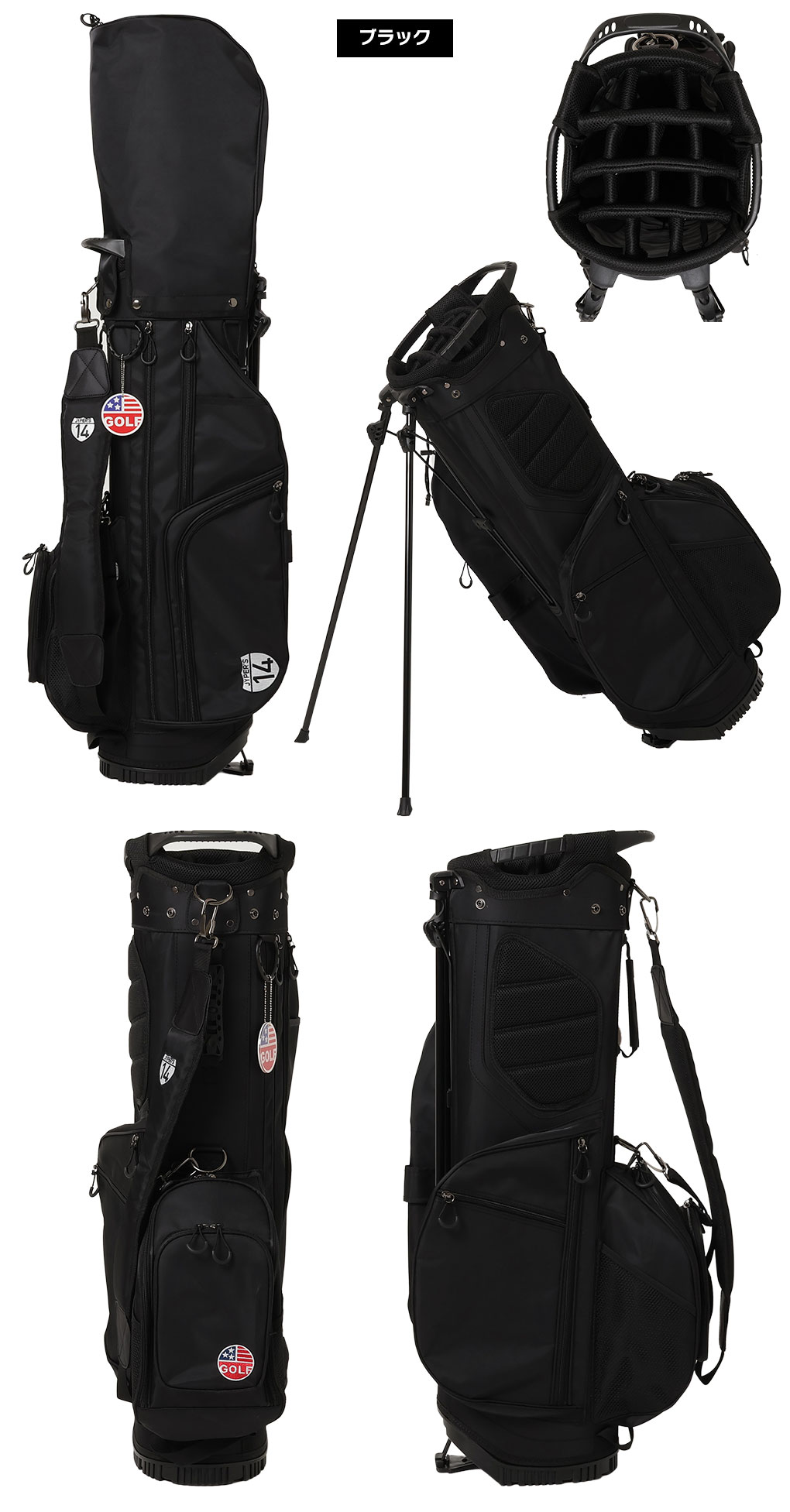 ゴルフ キャディバッグ 14分割 スタンド 9.5型 47インチ メンズ ゴルフ