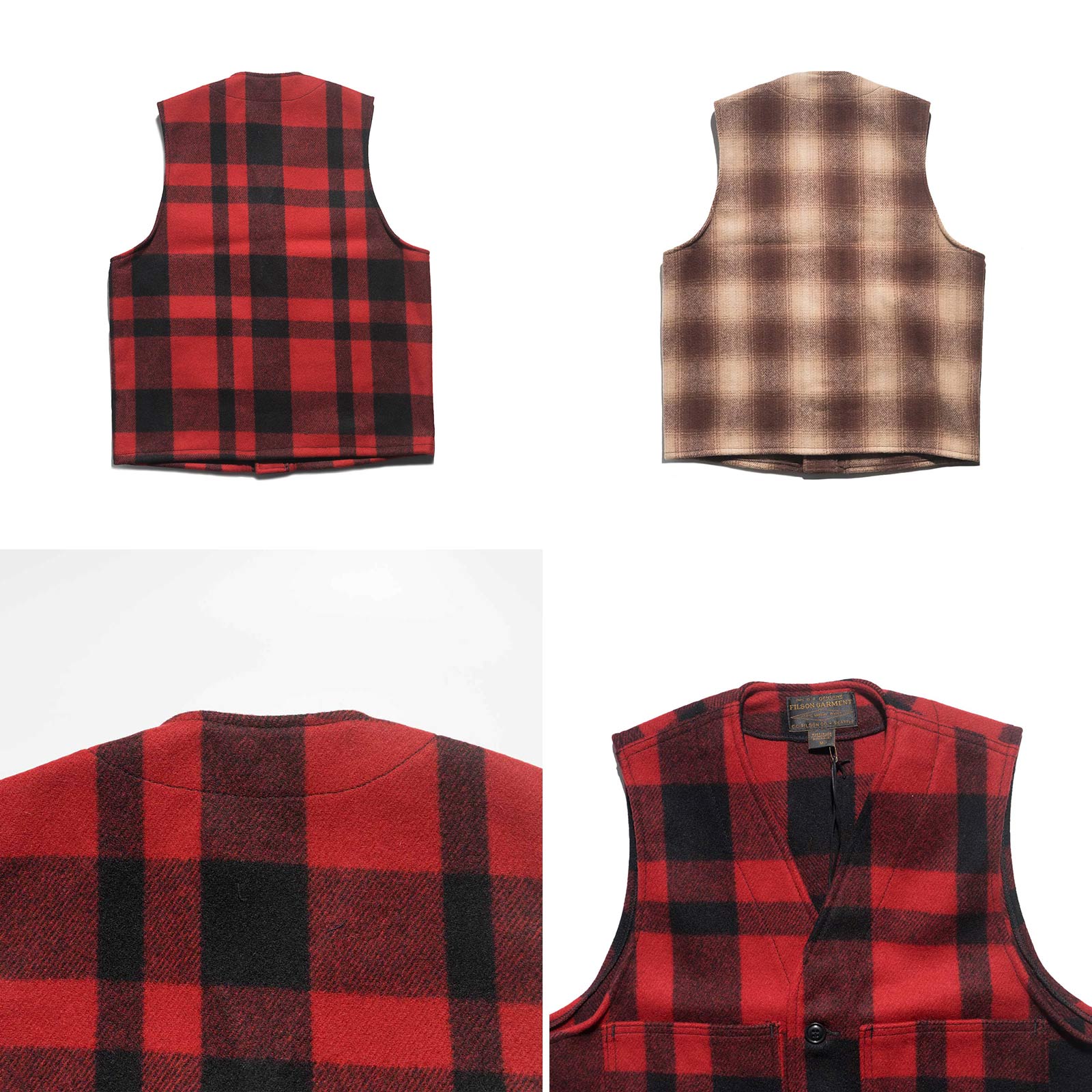 FILSON（フィルソン） マッキーノ ウール ベスト チェック｜ メンズ