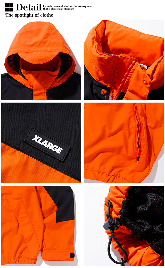 XLARGEギャルヒップビッグプリントくすみオレンジ裏ボアコーチ