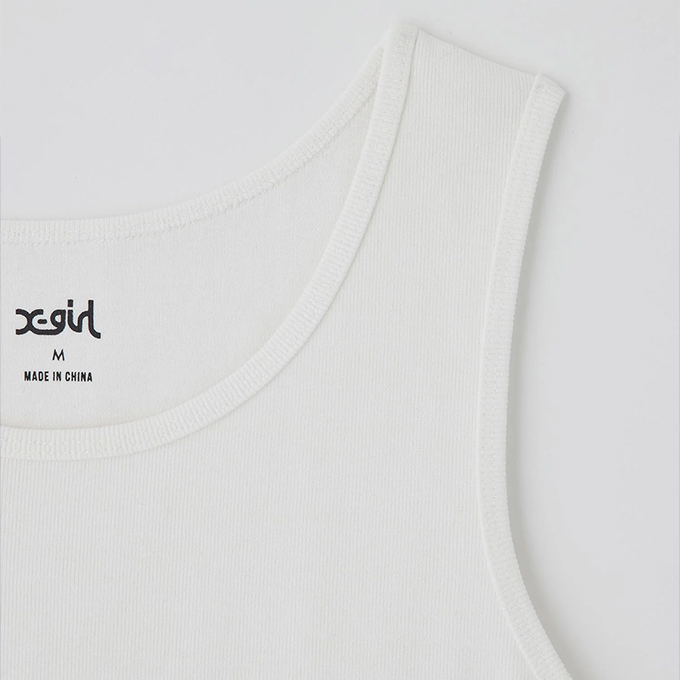 X-girl（エックスガール） LOGO TANK TOP X-girl ショート丈 ロゴ