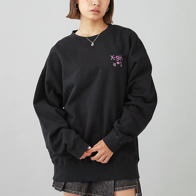 X-girl（エックスガール） X-girl FLAG BIG SWEAT TOP フラッグ ビッグ