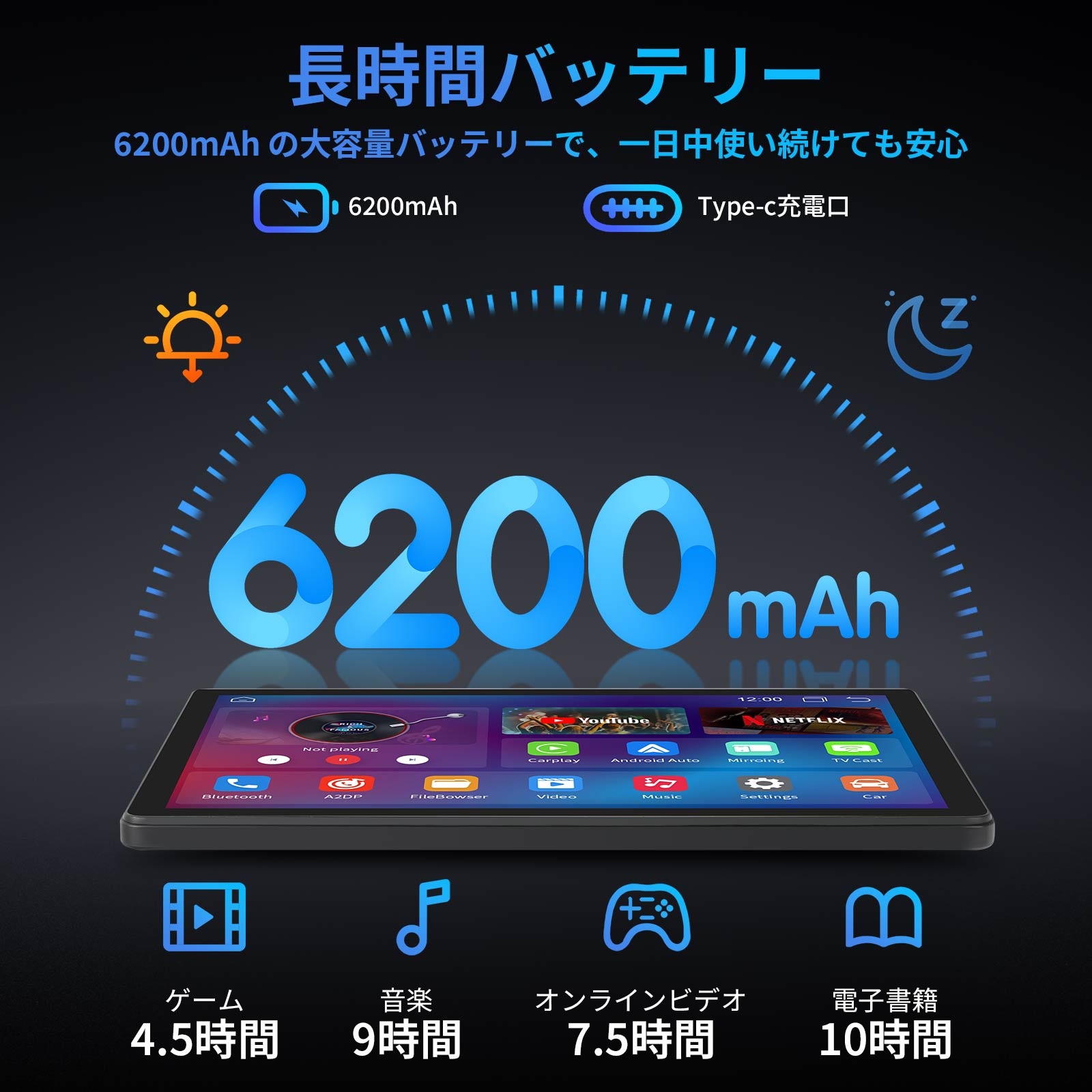 500円off/Android 15 タブレット 10インチ 8コアCPU 30GB+128GB+1TB