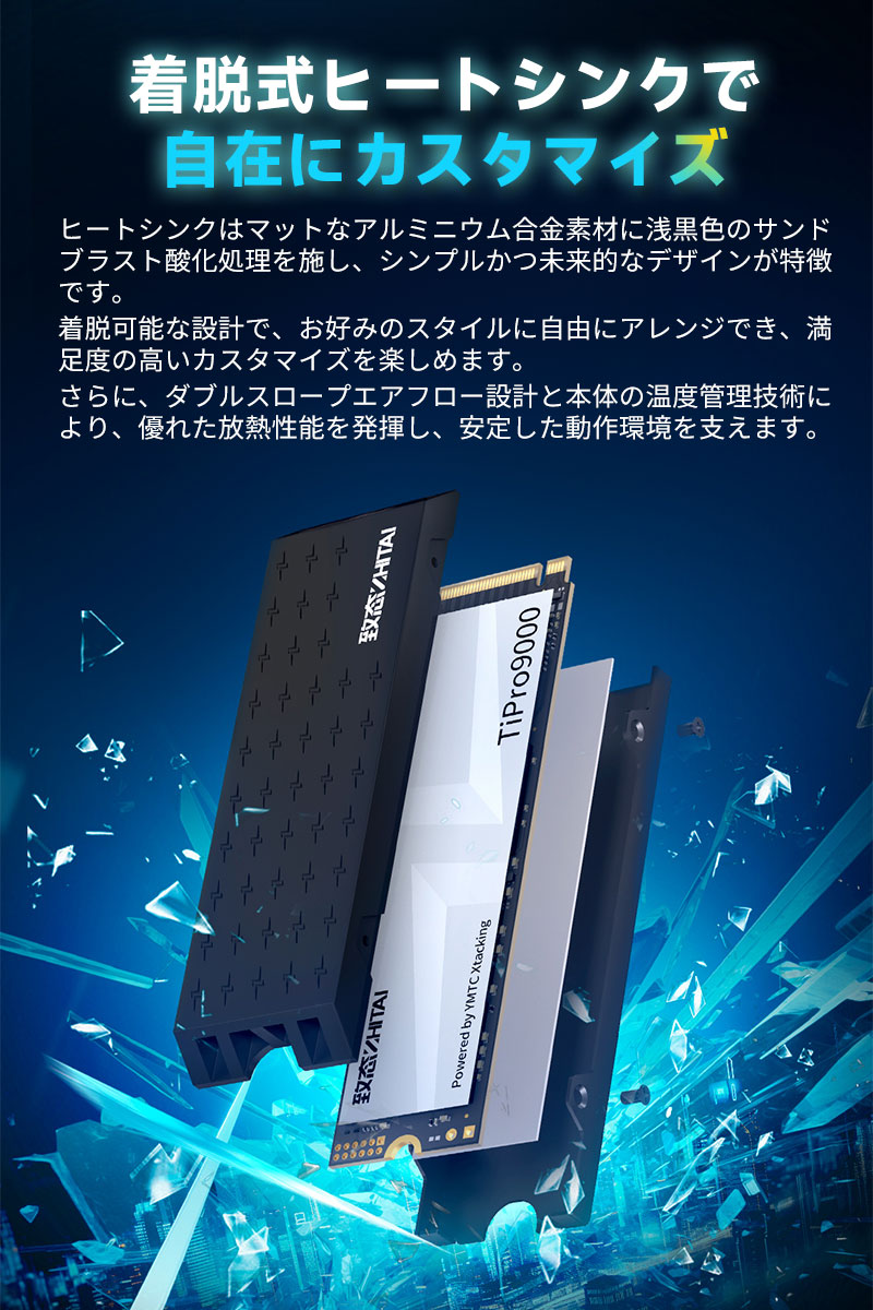 ZHITAI YMTC ZHITAI 2TB 内蔵SSD NVMe M.2 2280 R:14000MB/s W:12500MB