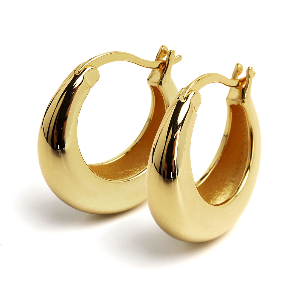 シルバー925 フープピアス ぷっくり 大ぶりピアス シルバーピアス