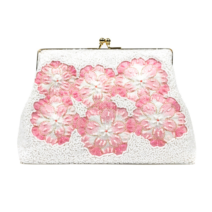 KYOETSU（京越） (ビーズバッグ)バッグ ピンク 白 ベージュ ワイン 桜