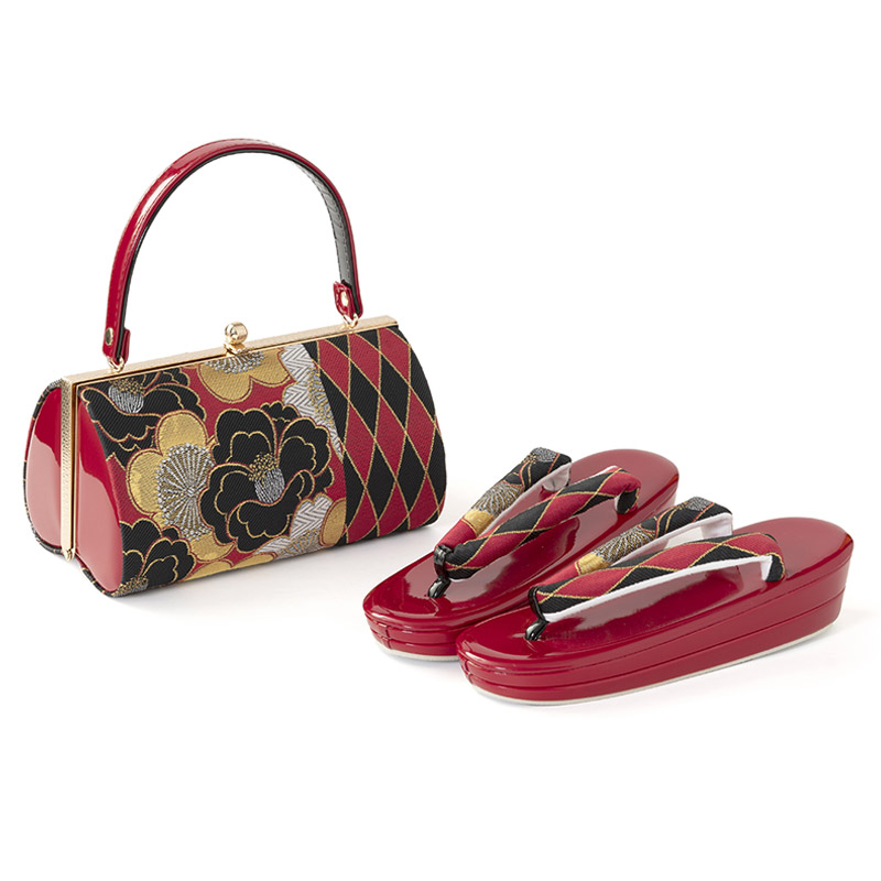 草履バッグセット 特価 成人式 結婚式 振袖 フォーマル 赤 黒 金