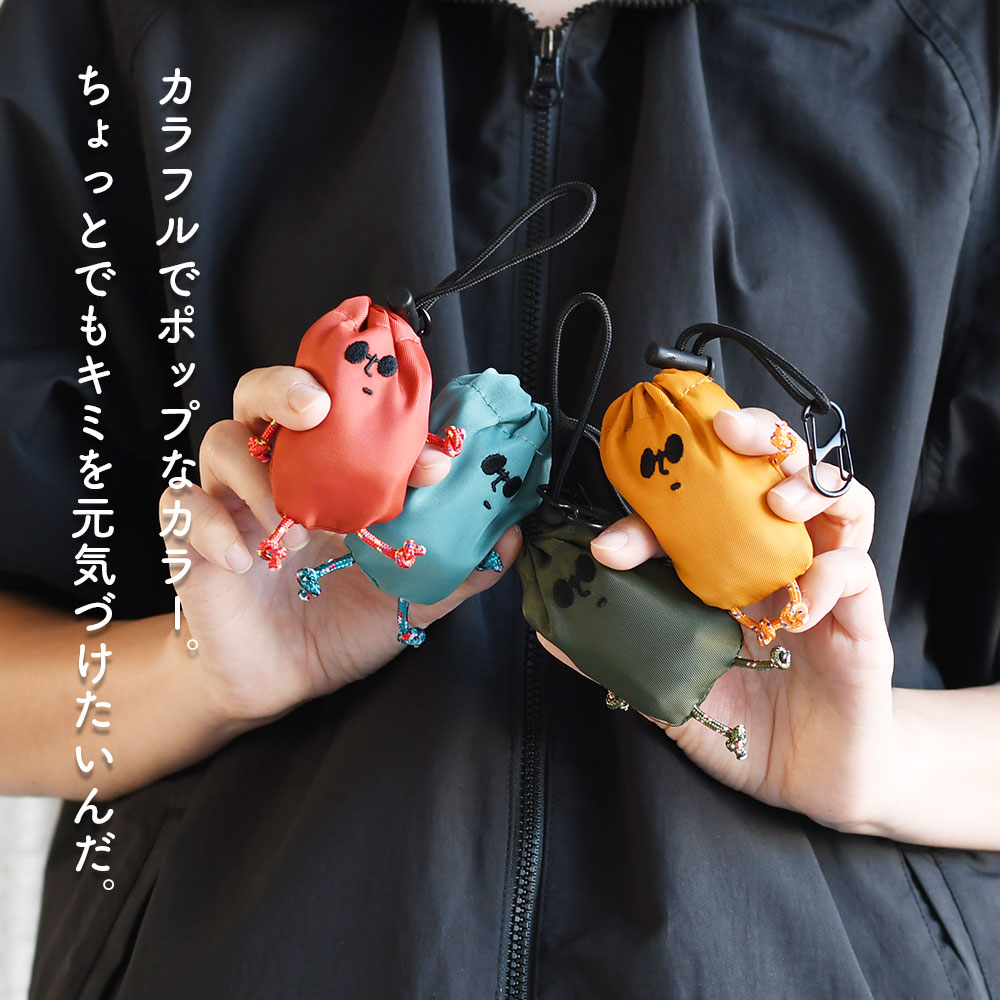 エコバッグ カラビナ付き B4 ゆるカワ ショッピングバッグ 軽い 撥水