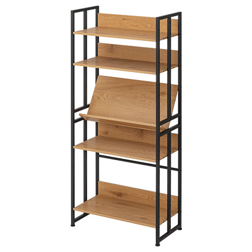 ぼん家具 オープンシェルフ 5段 幅70 棚 ラック オープンラック スリム