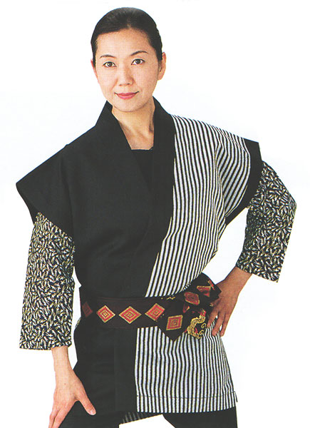 半纏 法被 はっぴ 袖無し メンズ レディース 袢天 祭り半纏 半天 棒縞