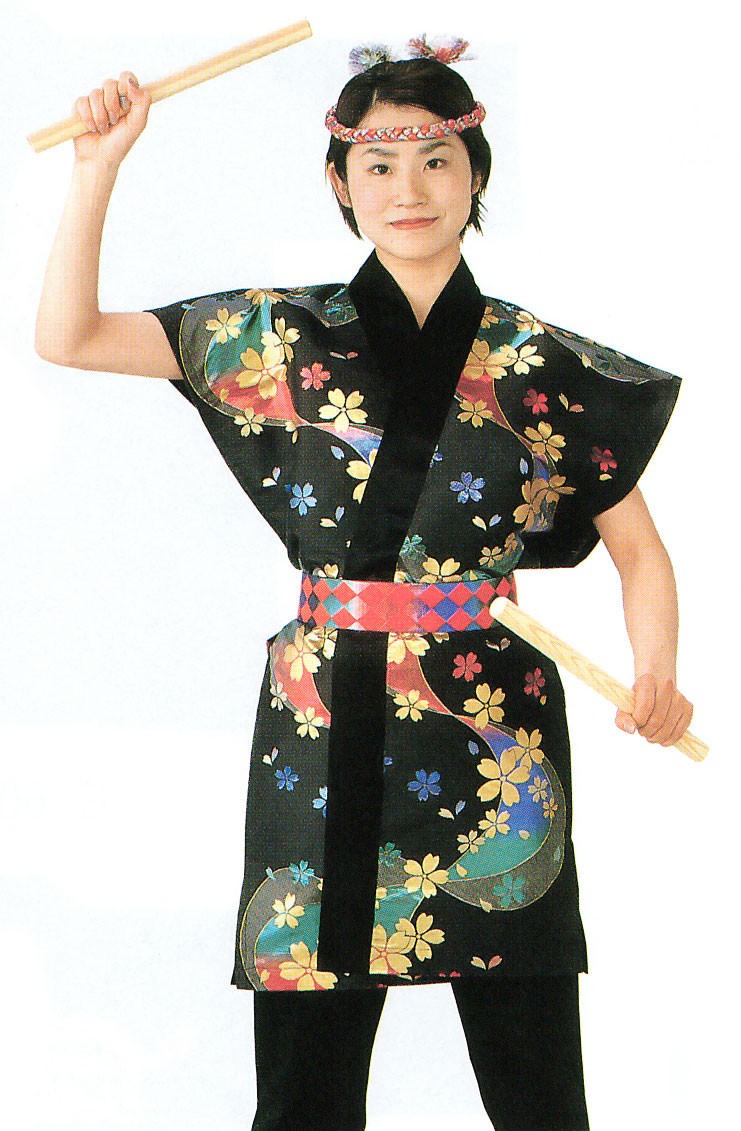 半纏 法被 はっぴ 袖無し メンズ レディース 袢天 祭り半纏 半天 金襴