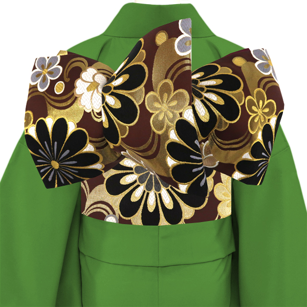 20%OFFセール 袋帯 振袖用 茶色 樹織物 仕立て上がり 振袖帯 正絹