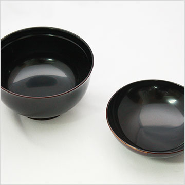 蓋付き汁椀 市松白檀 吸物椀 お椀5客セット 越前漆器 日本製 国産 送料