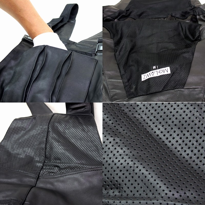 Mo-LAWS オーバーオール レザーパンツ 本革 牛革 メンズ mljs001 : 本