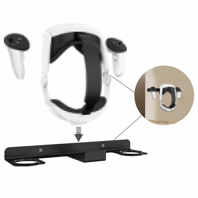 Meta Quest 3 壁固定ブラケット アルミ素材 VRゴーグルホルダー ヘッド