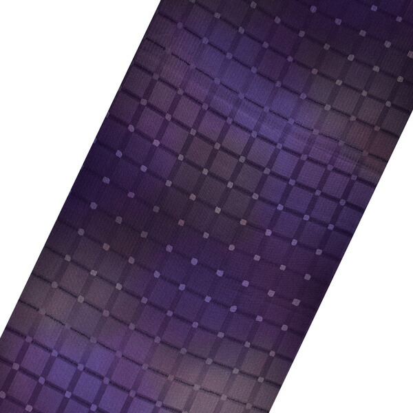 Prices down2）正絹 小紋 反物 着物「格子 茄子紺色」日本製 丹後