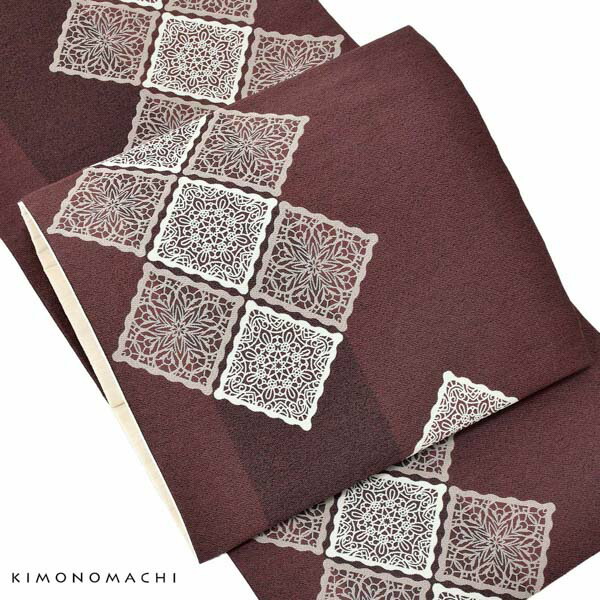 KIMONOMACHI 京袋帯 単品 数量限定 オリジナル「焦茶色 スクエアレース