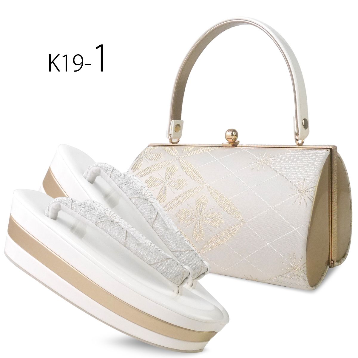 NISHIORI 振袖用 モノトーン 帯地 草履バッグ セット 7cmヒール 24cm 3