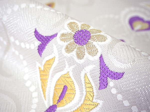 名古屋帯 正絹 新品 未仕立て 反物 カジュアル オフホワイト