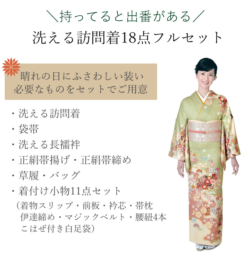 H.L（アッシュ・エル） 訪問着 フルセット 18点 洗える 着物 帯 長襦袢