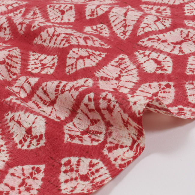 きもの 和 名古屋帯 九寸 茜染め 奥州 茜絞り 染め帯 麻の葉つなぎ