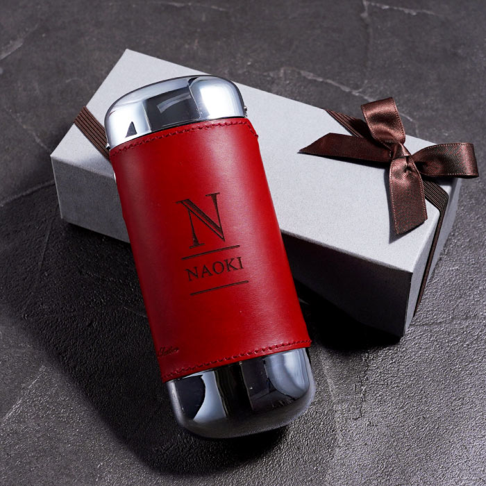 メガネケース 名入れ プレゼント 名前入り ギフト ワンタッチ 革巻き