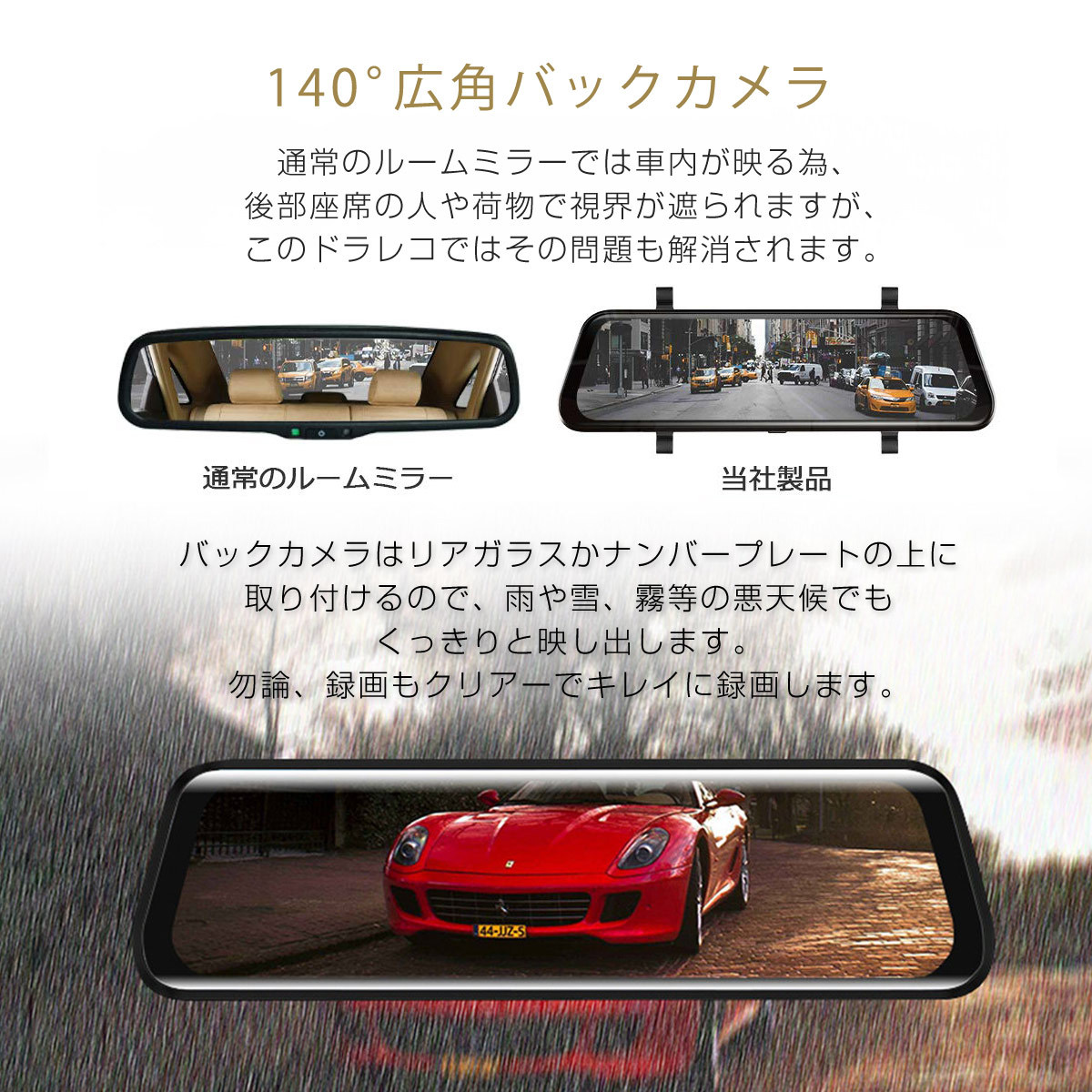 MAZDA用の非純正品 CX-8/CX-7/CX-5/CX-3 2K 1296p 200万画素 ドライブ