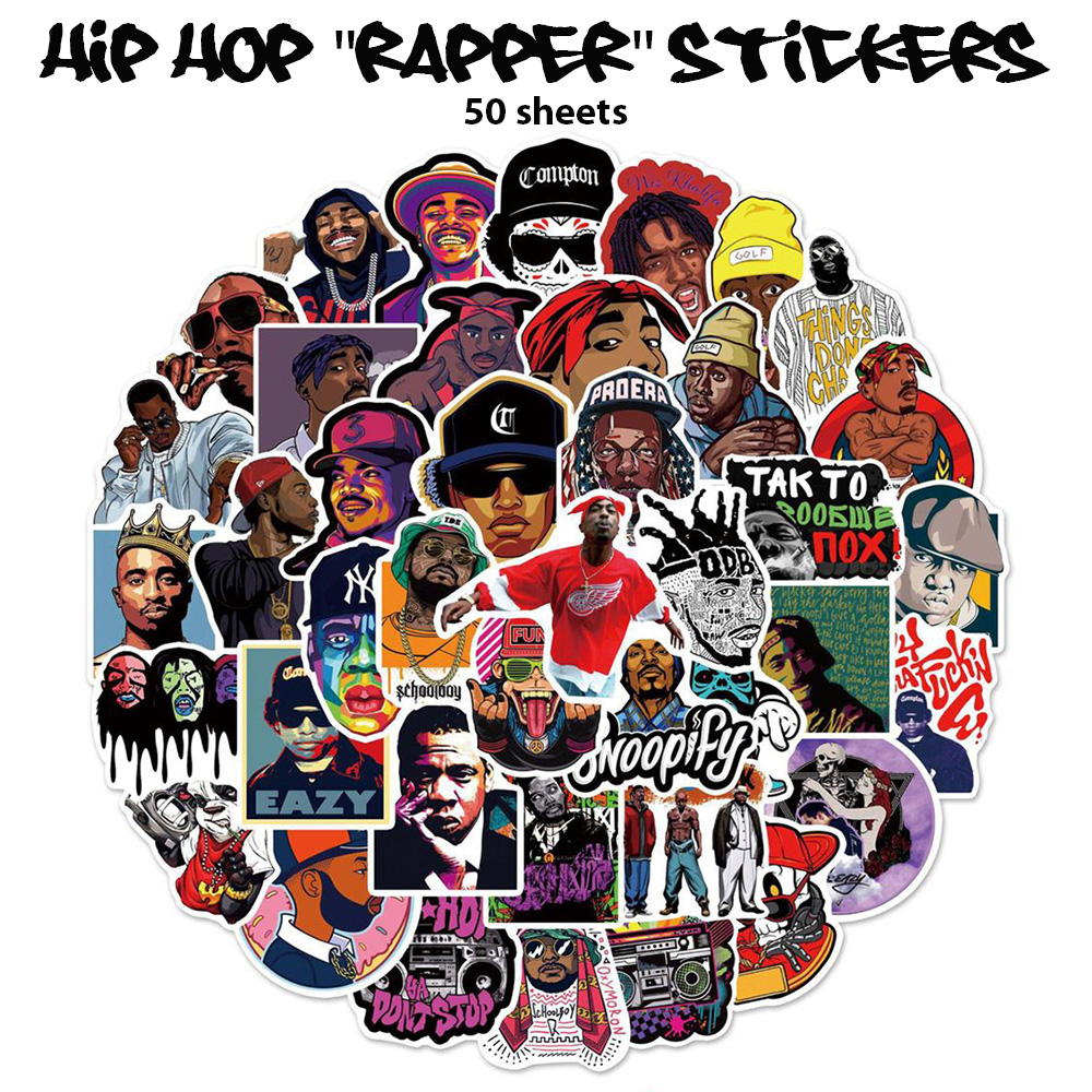 HIPHOP ヒップホップ ステッカー 53枚セット PVC 防水 シール ラッパー