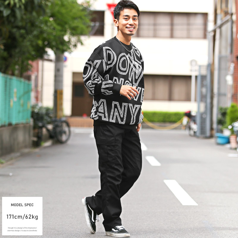 トレーナー メンズ スウェット ロゴ プリント クロス 総柄 長袖