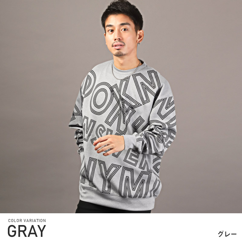 トレーナー メンズ スウェット ロゴ プリント クロス 総柄 長袖