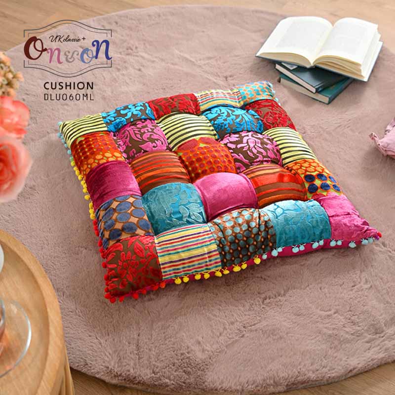 クッション 座布団タイプ 57cm角 パッチワーク モロッコ おしゃれ
