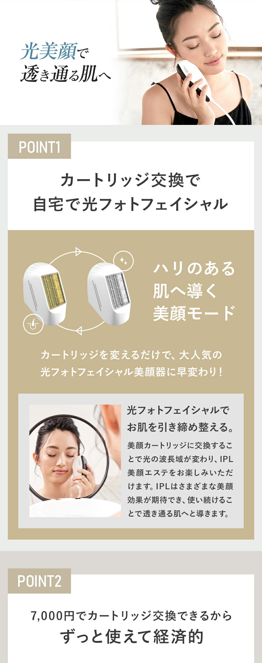 LAVIE（ラヴィ） 家庭用脱毛器 美顔カートリッジ (LVA600モデル用