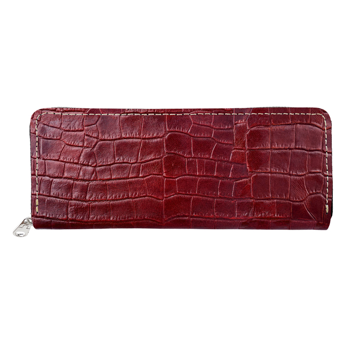 本革 ラウンド型 ペンケース クロコダイル 型押し 筆箱 牛革 レザー