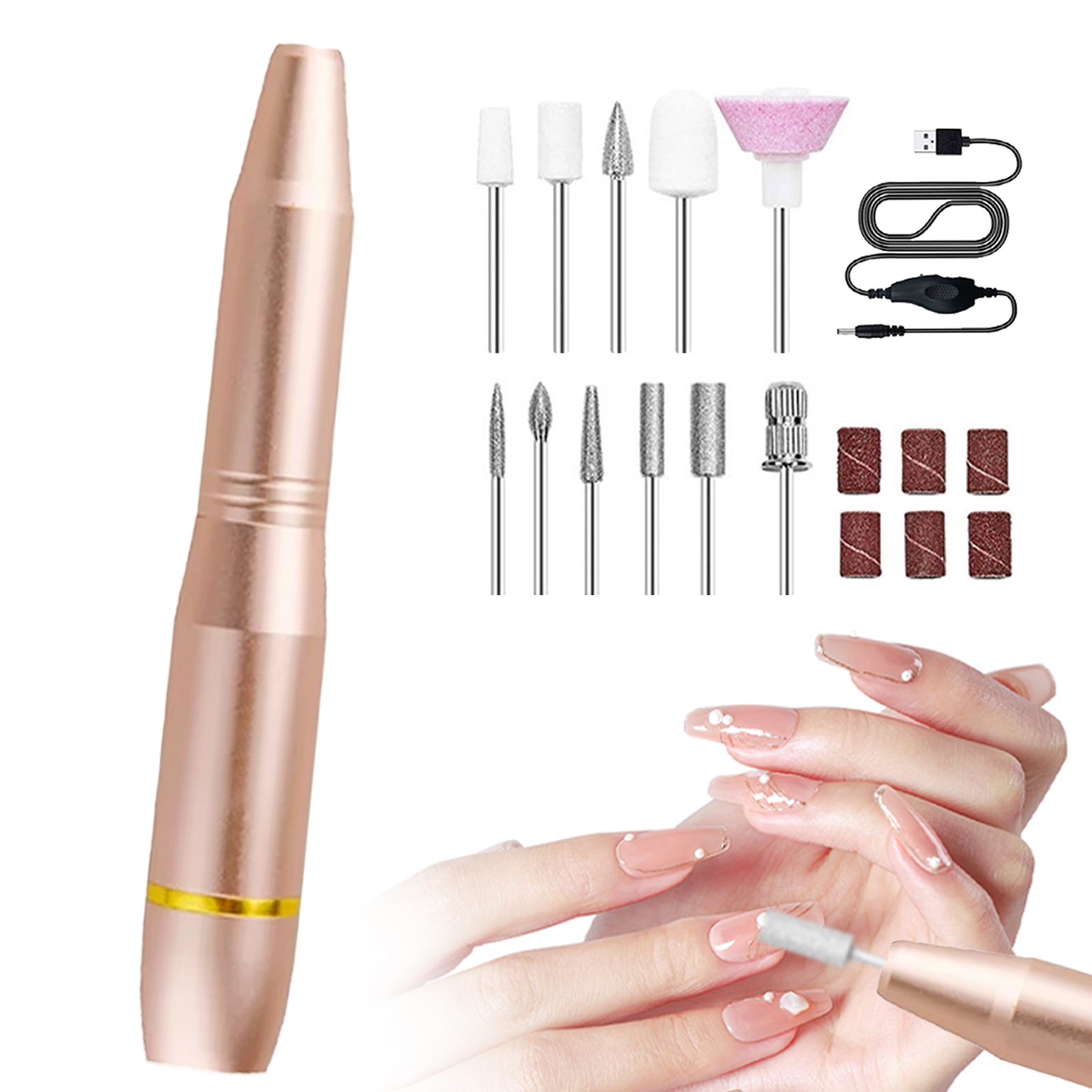 初心者向け／ 電動ネイルマシン キット 多機能 プロ ビット11 爪削り
