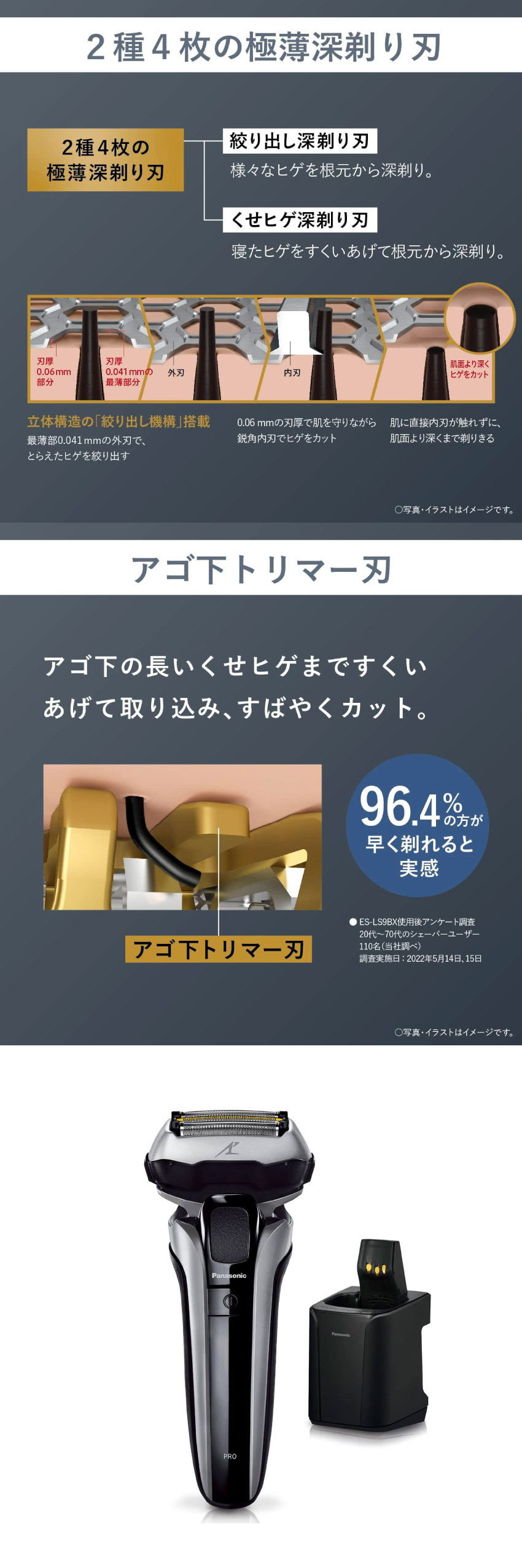 ラムダッシュ 髭剃り Panasonic ラムダッシュPRO 5枚刃 ES-LV7J-S