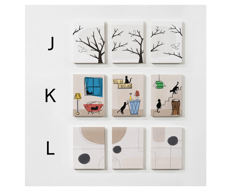 ミニキャンバス 3枚組 キャンバスアート ファブリックアート パネル