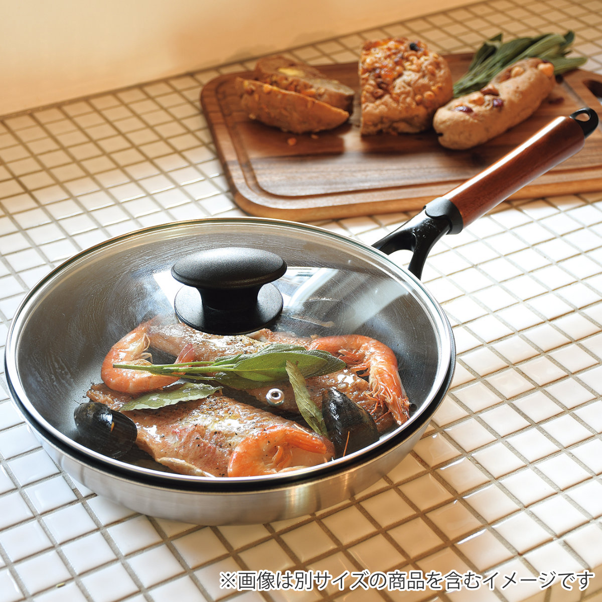 パール金属 フライパン 蓋 18cm用 強化ガラス製 鍋蓋 クックプラス