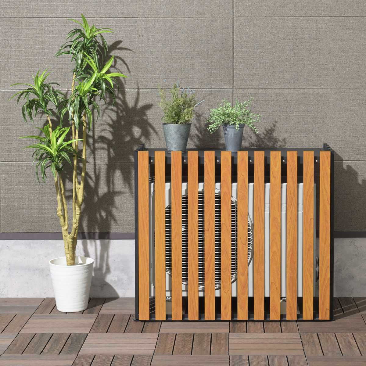 SANKA（サンカ） 室外機カバー アルミ室外機カバー 縦格子 標準サイズ