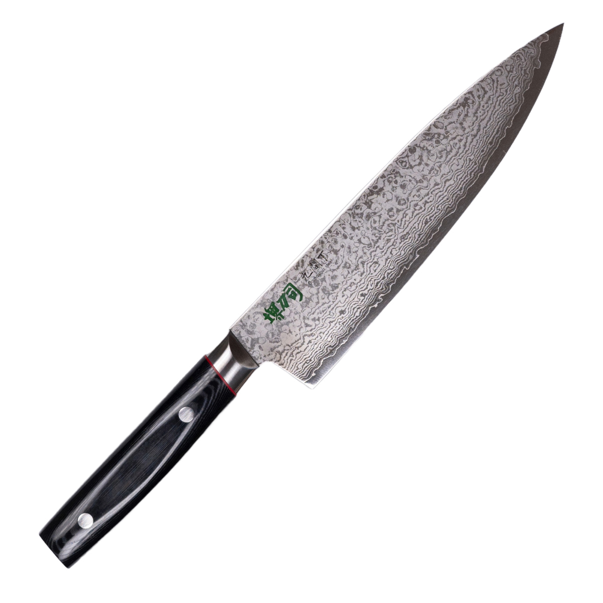 牛刀 20cm 九間丁 ダマスカス鋼割込 黒マイカルタ 堺刀司 日本製