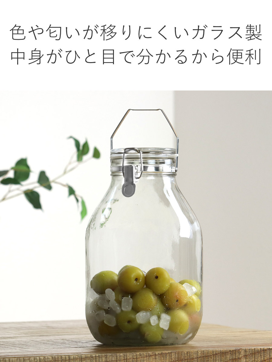 果実酒びん 4L 取手付密封びん セラーメイト （ 日本製 ガラス 密閉