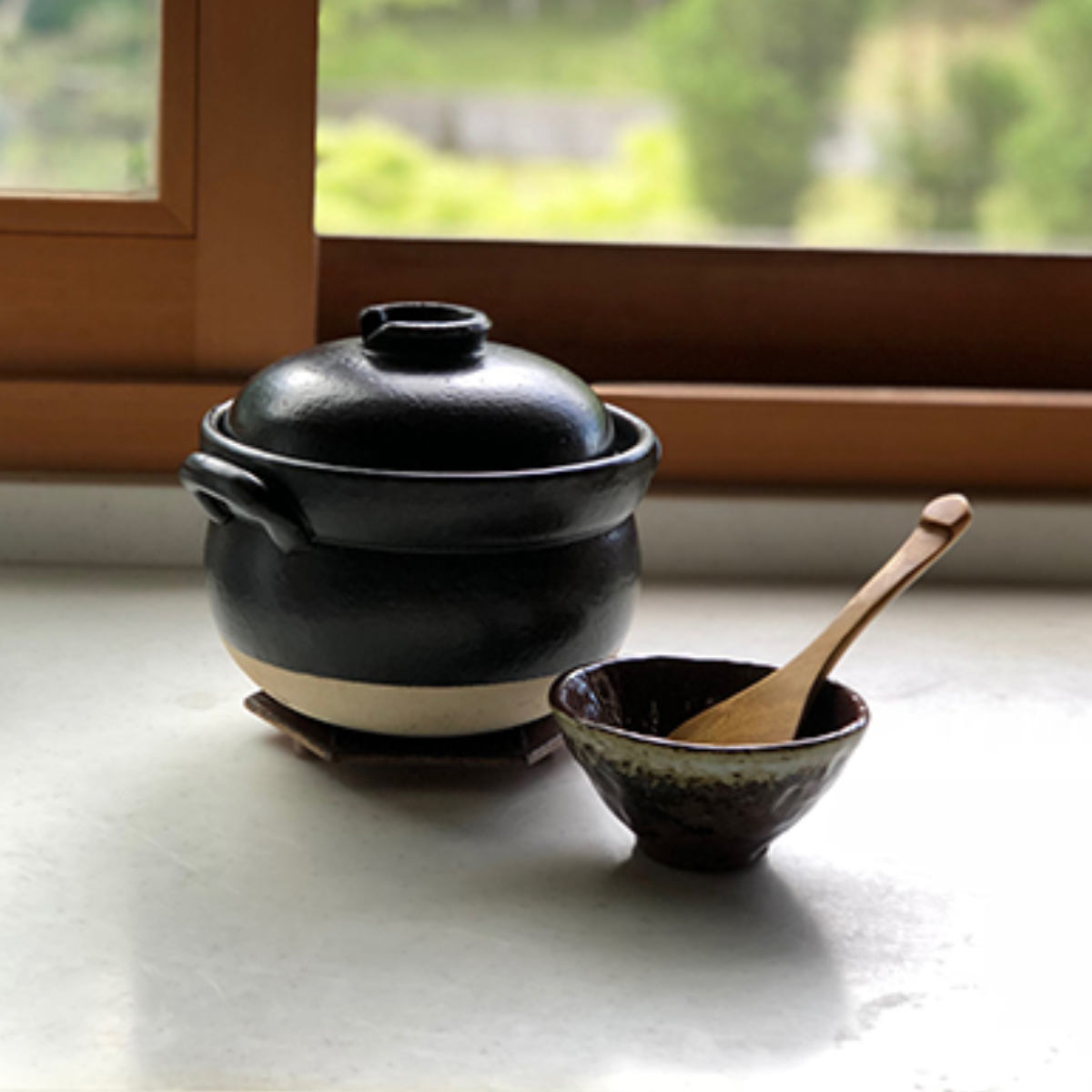 炊飯土鍋 3合 絶品ごはん鍋 中蓋付き 萬古焼 日本製 （ ガス火対応