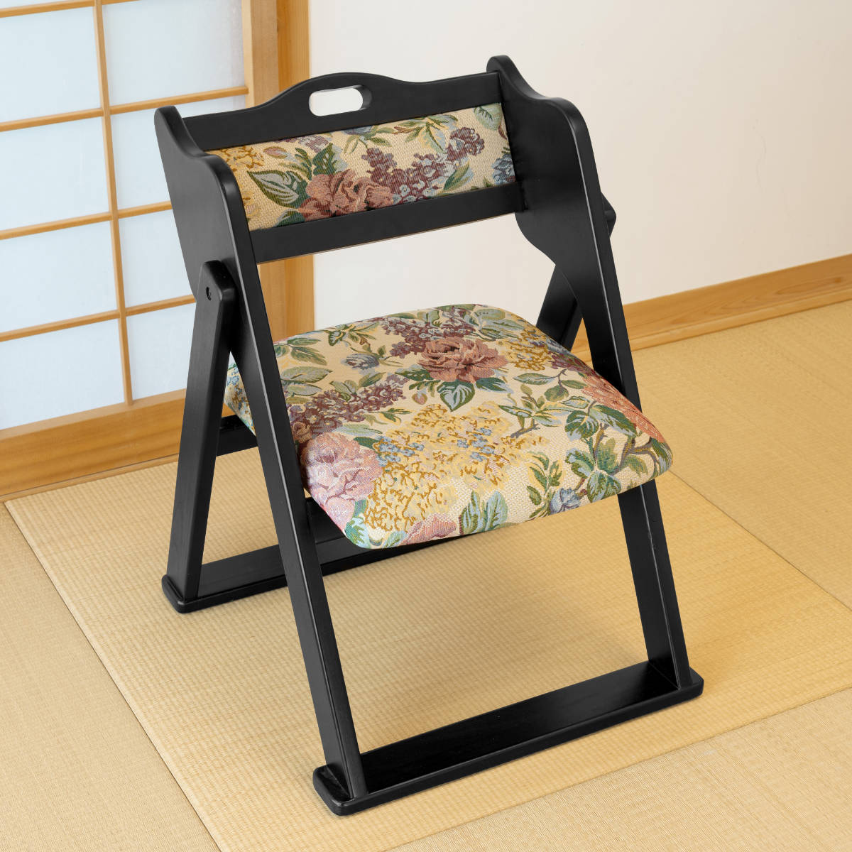東谷 お座敷チェア 座面高36cm 座椅子 折りたたみ椅子 花柄 （ チェア