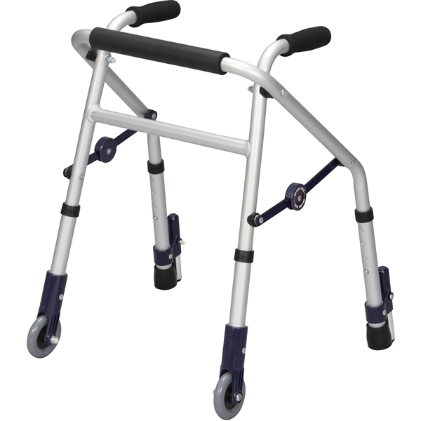歩行器 アルミ製 前輪固定キャスター付 後脚スタンド式 固定型