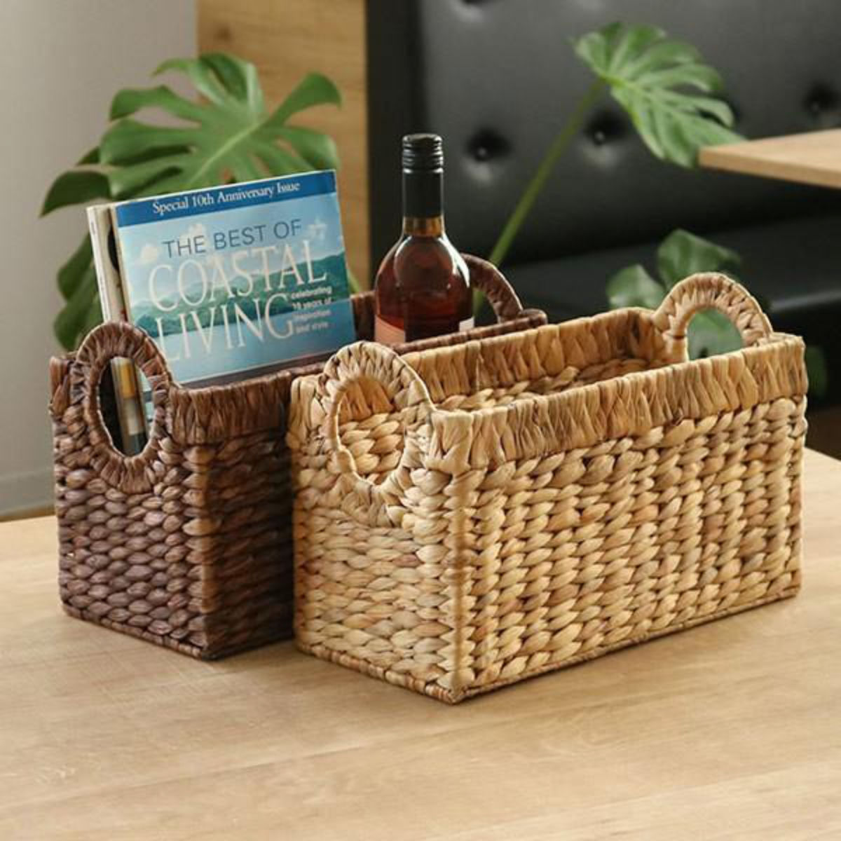 ちどり産業 収納 バスケット 持ち手付き 約 幅35×奥行17×高22cm 小物