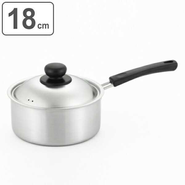 ヨシカワ 片手鍋 18cm IH対応 蓋付き COOK EASY 日本製 （ ガス火対応